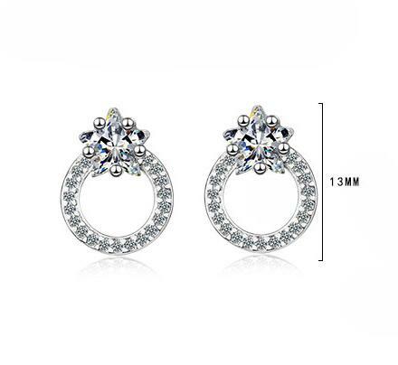 Moissanite anting-anting bintang 925 perak murni warna D berlian lingkaran telinga kancing untuk wanita ulang tahun pernikahan perhiasan bagus