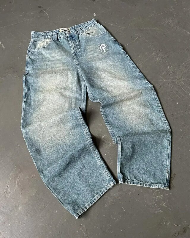 2024 Nieuwe Mode Casual Y 2K Jeans Hiphop Harajuku Goth Baggy Denim Broek Mannen Vrouwen All Match Losse Wideleg Broek Streetwear