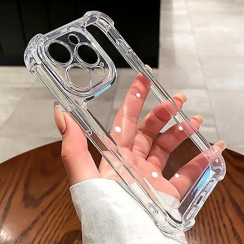 New Luxury Clear Shockproof Phone Case for iPhone 14 13 12 11 Pro Max X XR XS Max 14 7 8 Plus Clear Bumper Protective Case