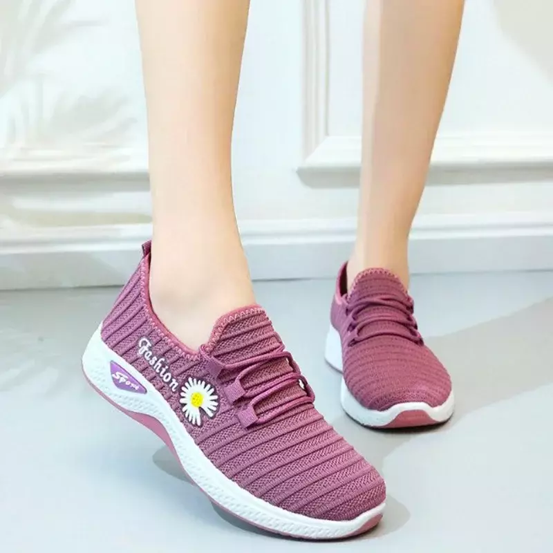 Adult sneakers, women's light running shoes, net shoes, comfortable soft soled sneakers, women's breathable casual single shoes