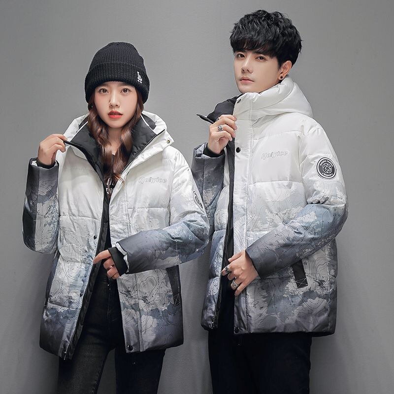 Jaket Down mantel bertudung untuk wanita, mantel musim dingin panjang pendek pakaian kerja pecinta parka tebal hangat 2023