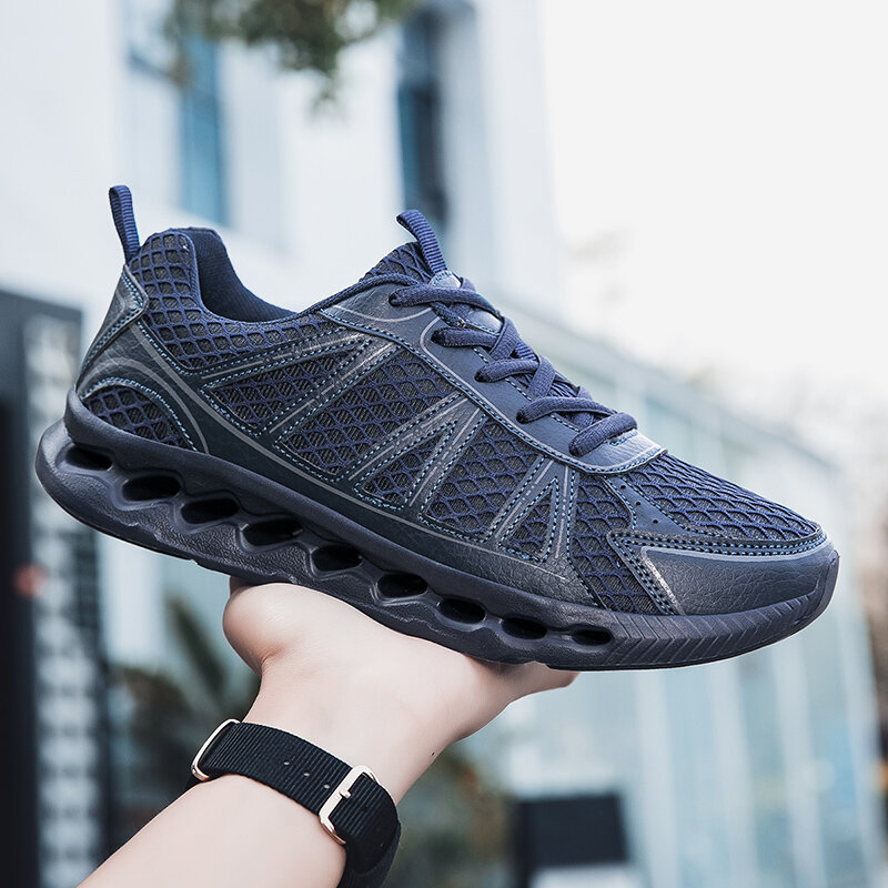Spring and summer leisure sports shoes new men's tennis walking breathable running shoes plus size lightweight men's shoes