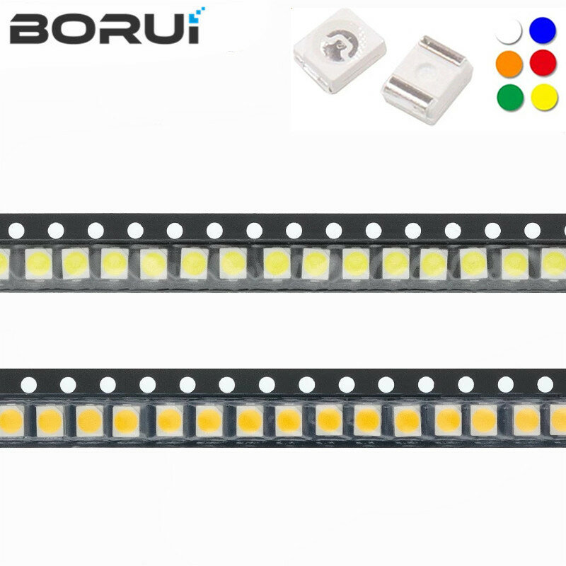 100 sztuk Super Bright 3528 1210 LED SMD czerwony/zielony/niebieski/żółty/biały dioda LED 3.5*2.8*1.9mm