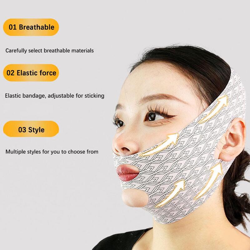 Bandage facial réglable en V pour femmes, ceinture de levage, double ruisseau, sculptant le visage, masque de sommeil, outil de soins de la peau, 1 pièce