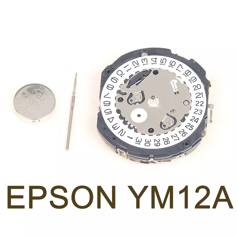 YM12A أجزاء حركة ساعة كوارتز يدوية صغيرة ، ثلاث نقاط ، تقويم ، ثلاثة أحرف ، 3.6.9 ، اليابان ، جديدة وأصلية