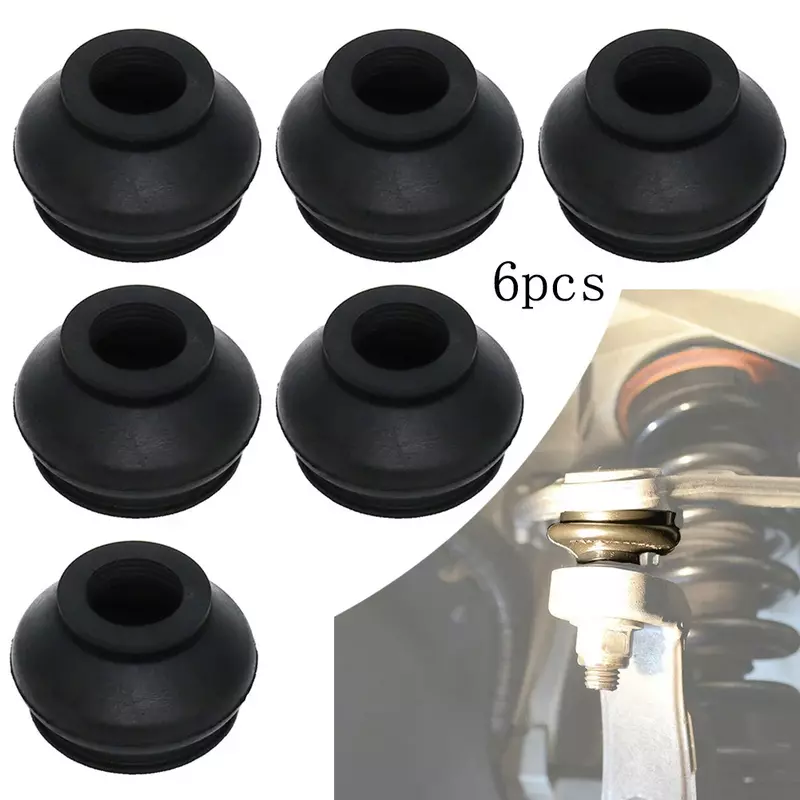 Dust Cover Ball Joints Car Maintenance Dust Boot Gaiters HQ Rubber Tie Rod End 6pcs Black High Quality Practical To Use