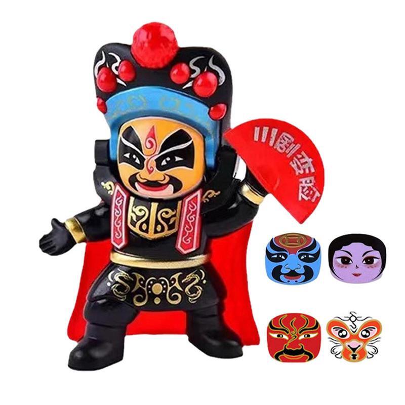 Кукла с изменяющимся лицом, кукла-панда, фигурки с 4-стильным лицом, меняемая милая и забавная игрушка-панда, статуи для домашнего декора для китайского
