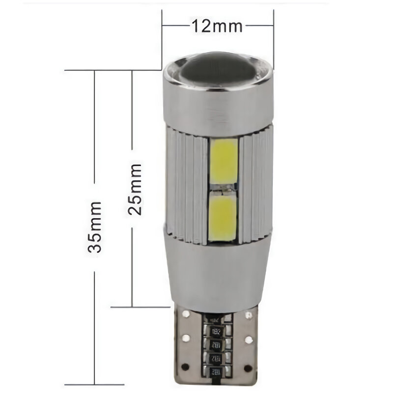 Лампа 194 для освещения автомобиля, T10, W5W, 6500, 12 В, с микросхемами 5630, Canbus, 2 шт.