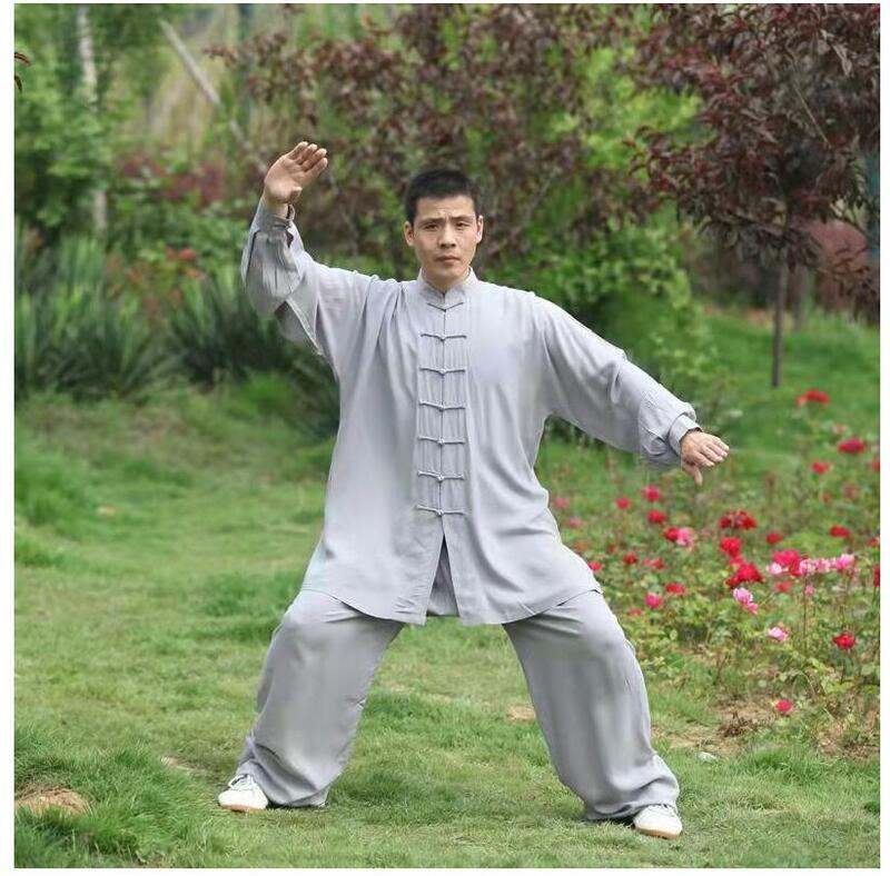 Pakaian Wushu Kung Fu Katun Seragam Tai Chi Tiongkok Setelan Kung Fu Sayap Bela Diri Dewasa untuk Anak-anak Taichi Pertunjukan Tang Setelan Taiji