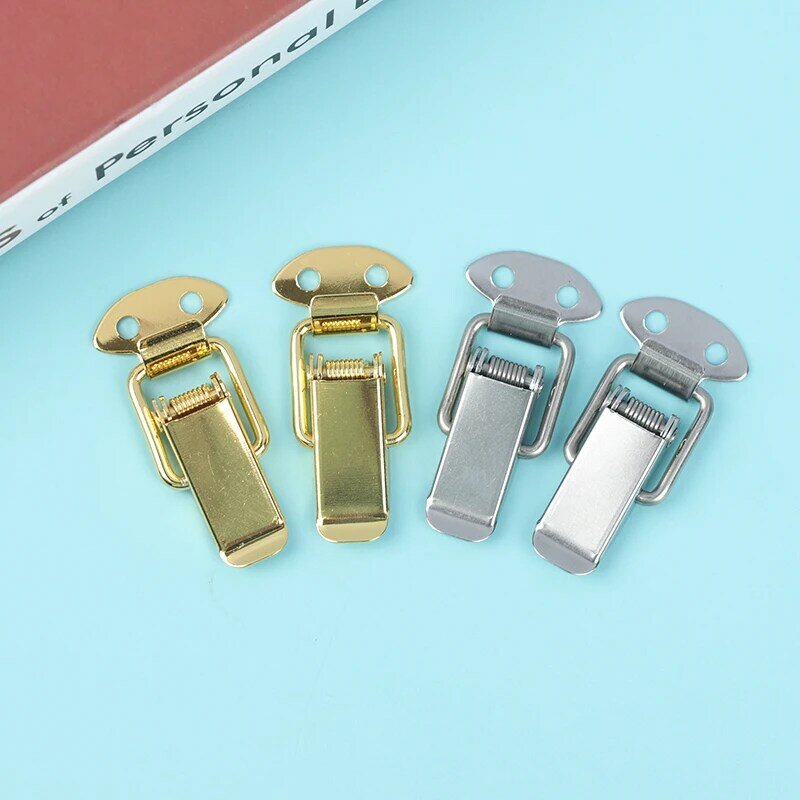 2PCS Luggage flat mouth buckle toolbox spring lock stainless steel small buckle