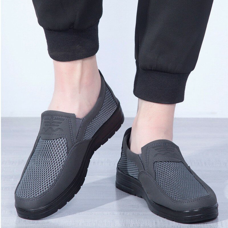Кроссовки мужские прогулочные, дышащие лоферы, повседневная обувь, лето 2023