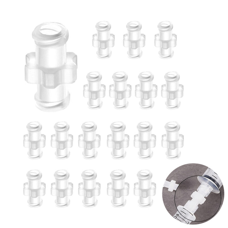 10-50 buah transparan perempuan ke Perempuan Coupler Luer konektor Syringe mudah digunakan plastik untuk bagian pneumatik 4mm Aperture