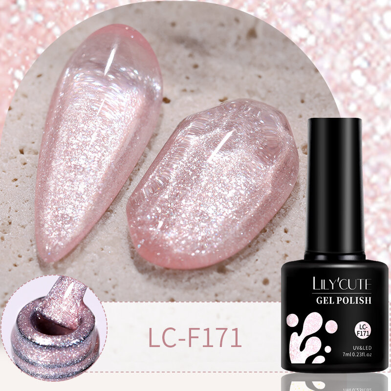 LILICUTE Nude Pink Glitter Gel Nail Polish 152 Colors Sparking Sequin All For Manicure Semi Permanent Soak Off  Nail Art Varnish