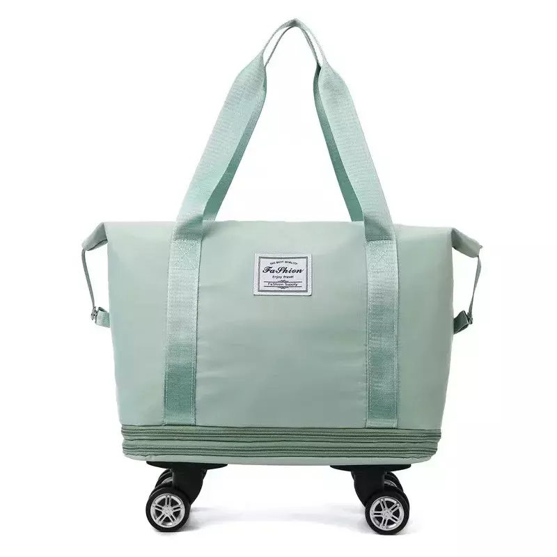 Складная спортивная сумка на колесиках, многофункциональный дорожный мешок с ручкой на колесиках для сухой и влажной уборки, чемодан