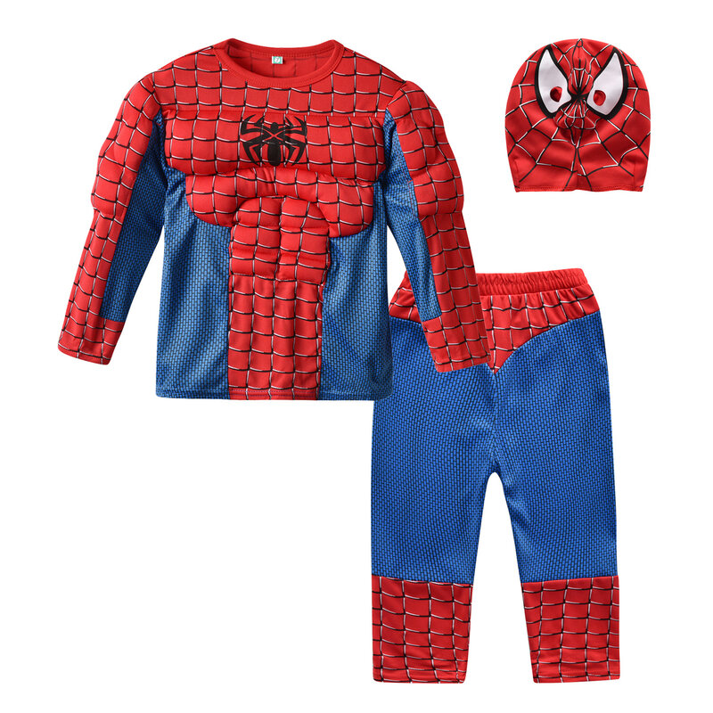 Marvel Hero Hulk Captain America Cosplay Kostüm Junge Kinder Kleidung Spiderman Muscle Anzug Halloween Karneval Geburtstag Party