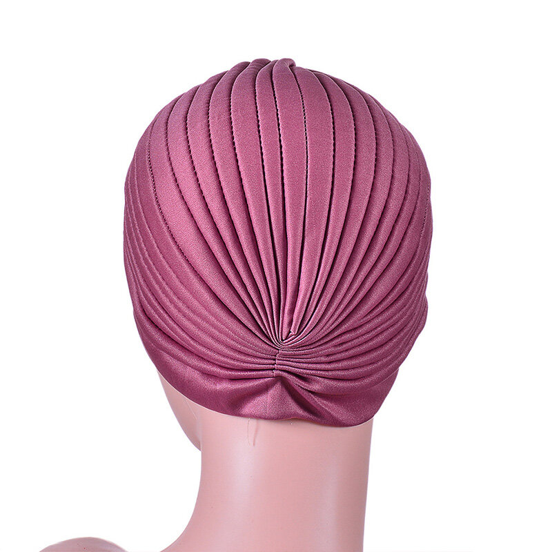 Тюрбан с узлом для женщин, мусульманский Эластичный Тюрбан, шапка, мягкий однотонный головной шарф, аксессуар для одежды