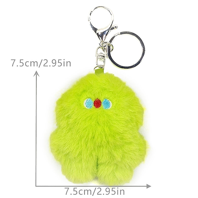 Cartoon Monster Plush Key Chain Color Doll Pendant Key Ring Car Backpack Charms Decoration Bag Accessories