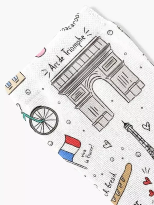 Calcetines de anime de lujo para niñas y hombres, calcetines de colores con patrón de París
