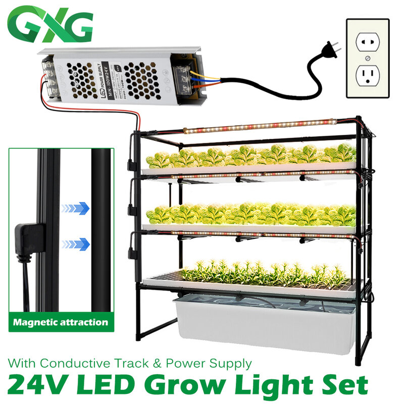 Lampa LED stymulująca wzrost roślin światło zestaw 24V 7W świecąca roślina rury pełne spektrum Phytolamp dla kwiat do uprawy W pomieszczeniu nasiona szklarnia Fitolamp