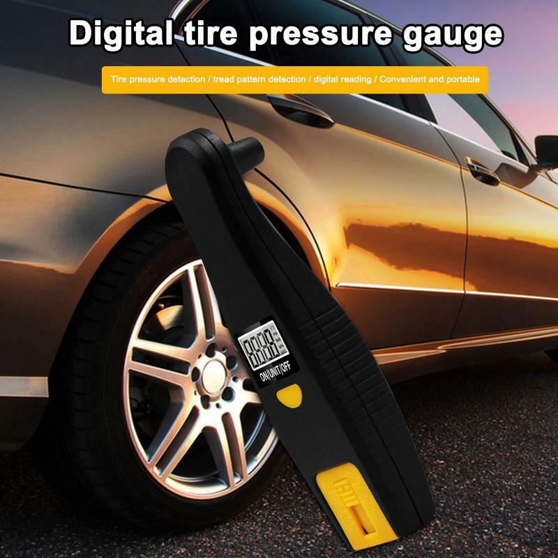 Digital Car Tire Air Pressure Gauge Medidor, LCD Backlight Manômetro, barômetros Tester, carro, caminhão, motocicleta, bicicletas, 2 em 1