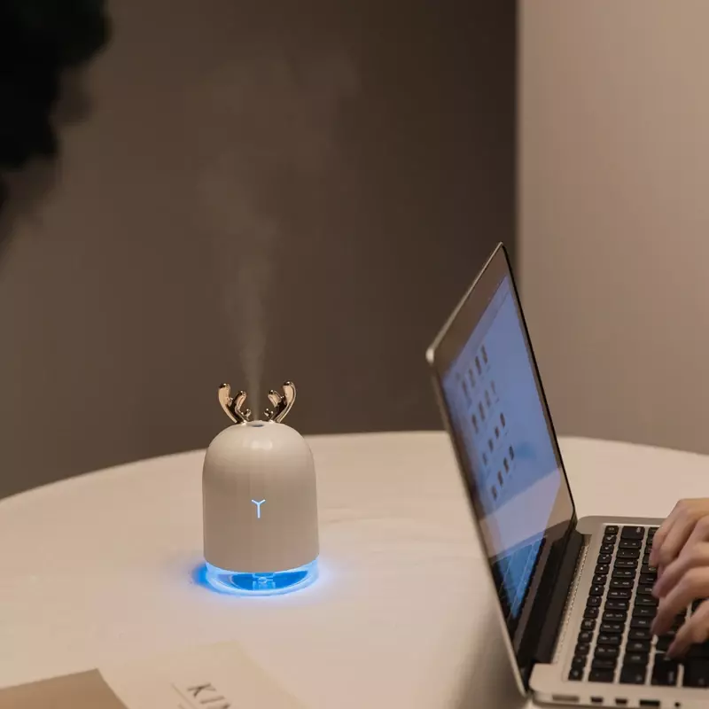 Umidificatore ad ultrasuoni umidificatore diffusore di olio essenziale per aromaterapia per auto domestica USB Fogger Mist Maker con lampada da notte a LED