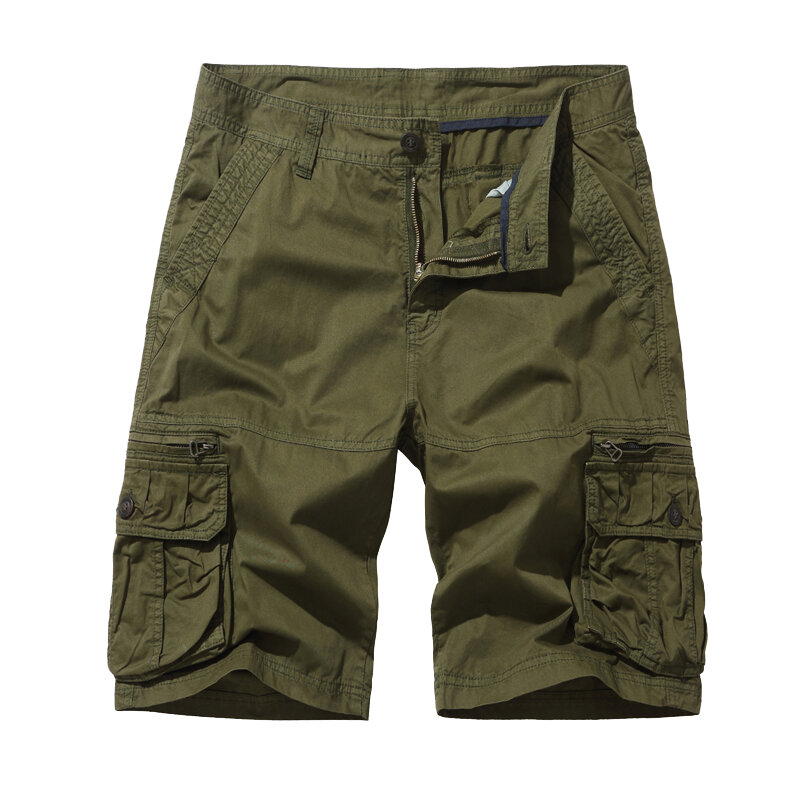 กางเกงคาร์โก้สไตล์ทหารสำหรับผู้ชายกางเกงผ้าฝ้ายลายพรางยุทธวิธีสำหรับฤดูร้อน