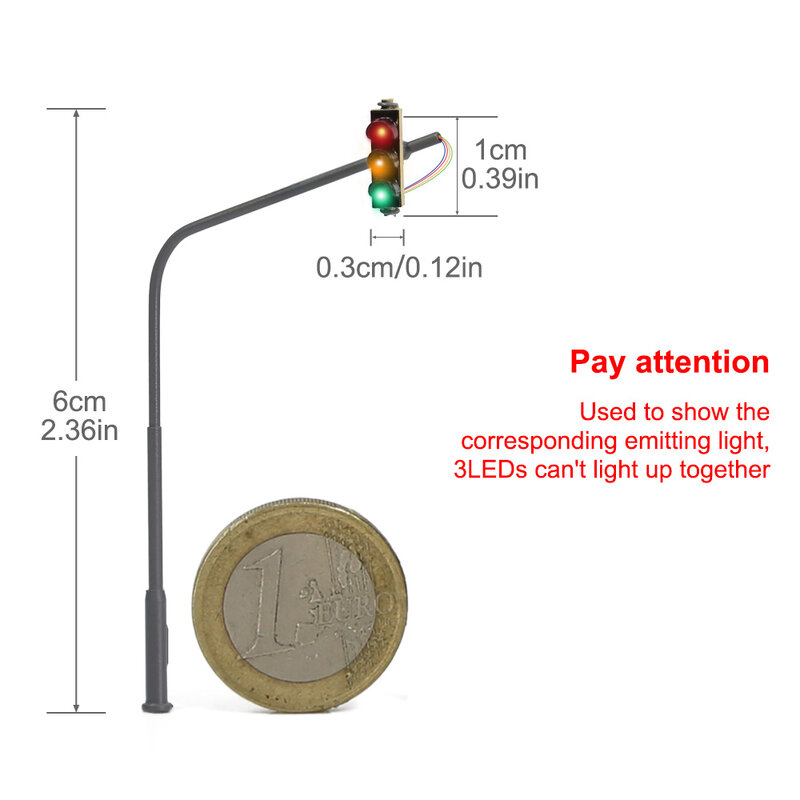 Evemodel-luces de tráfico a escala N, bloqueador de señales colgantes de una sola cara para modelo de carretera, diseño JTD15011 (paquete de 2)