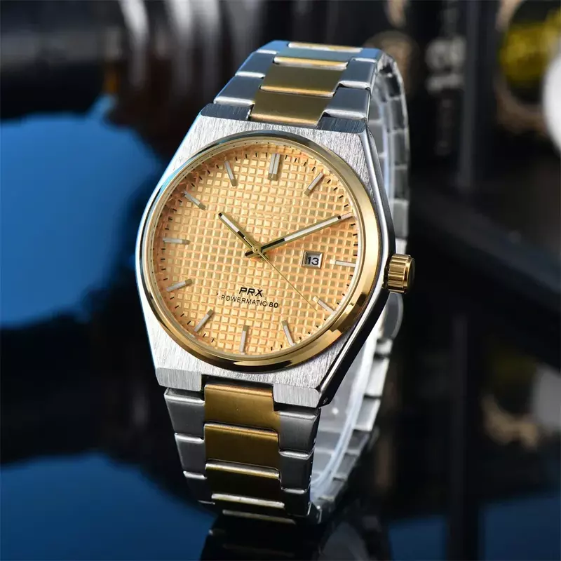 Luksusowe markowe zegarki dla mężczyzn kwarcowy PRX chronograf wysokiej jakości biznesowy zegarek na rękę z automatyczną datą tarcza do zegarka