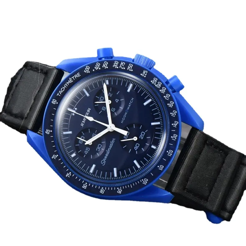 New Watch Multifunction Plastic Case Weight Moon Watches For Men Ladies Business Chronograph Explore Planet  Clock Box included