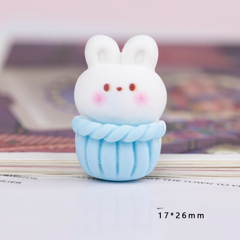 Rabbit Cartoon Resina Encantos Flat Back Cake Cabochões Para Jóias DIY Hairpin Making Supply Craft Decoração Acessórios
