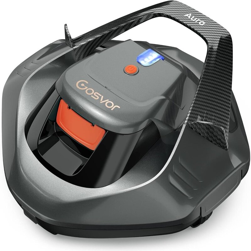 Cordless Robotic Pool Cleaner, Vacuum Cleaner Lasts 90 Mins, with Self-Parking Technology, LED Indicator, for Pools up to 40 Ft