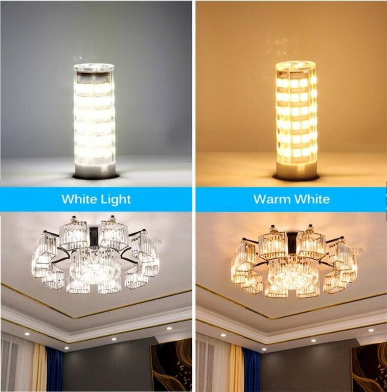 Lampadina a LED in ceramica 9W 12W G9 E14 G4 lampada a LED AC 220V-240V lampadina a mais a LED SMD2835 360 angolo del fascio sostituire le luci del lampadario alogeno