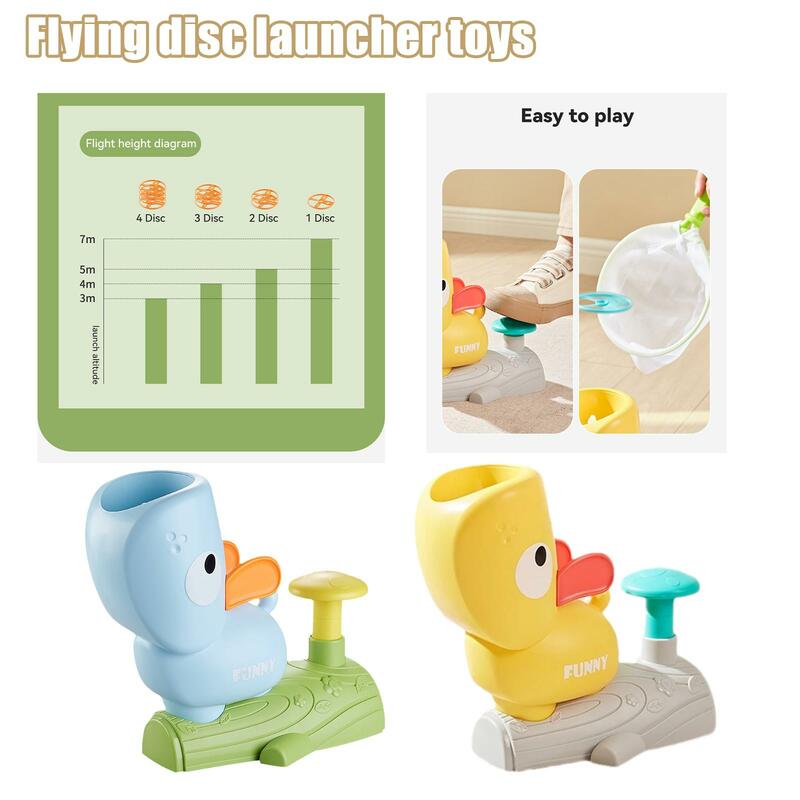 Mainan anak cakram terbang Air Rocket launche, permainan menyenangkan luar ruangan, mainan sensorik langkah kaki Catapult piring terbang menangkap latihan olahraga