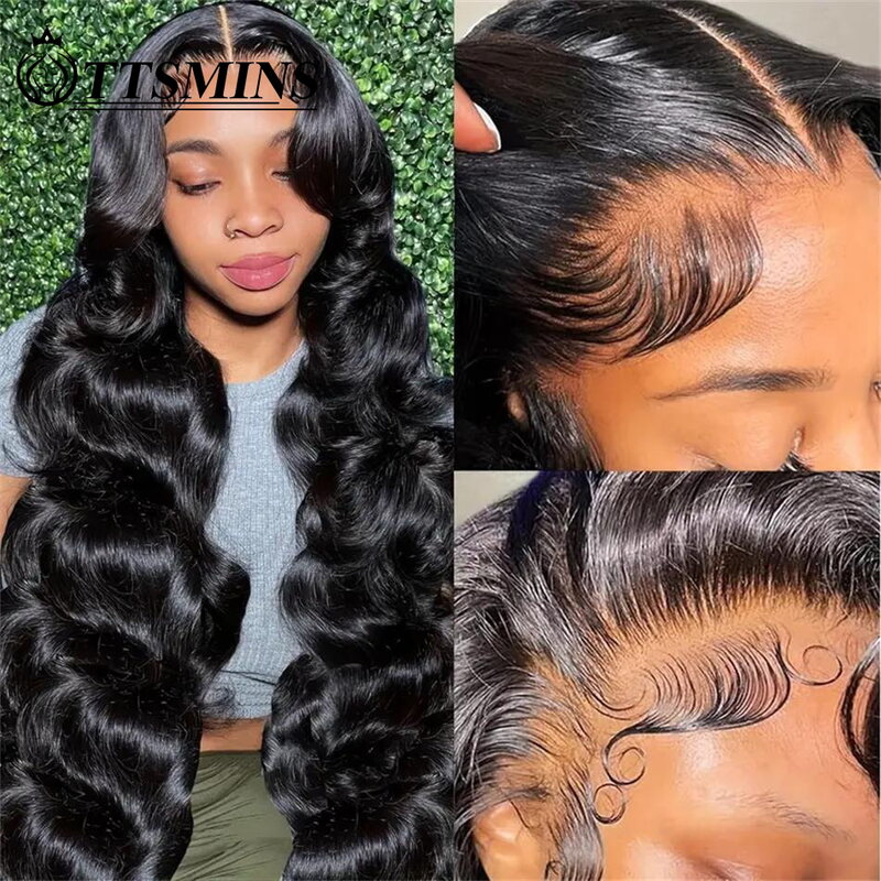 Perruque Lace Front Wig Body Wave Brésilienne Naturelle, Cheveux Humains, 13x4, 13x6, Pre-Cut, avec Baby Hair, Transparent HD