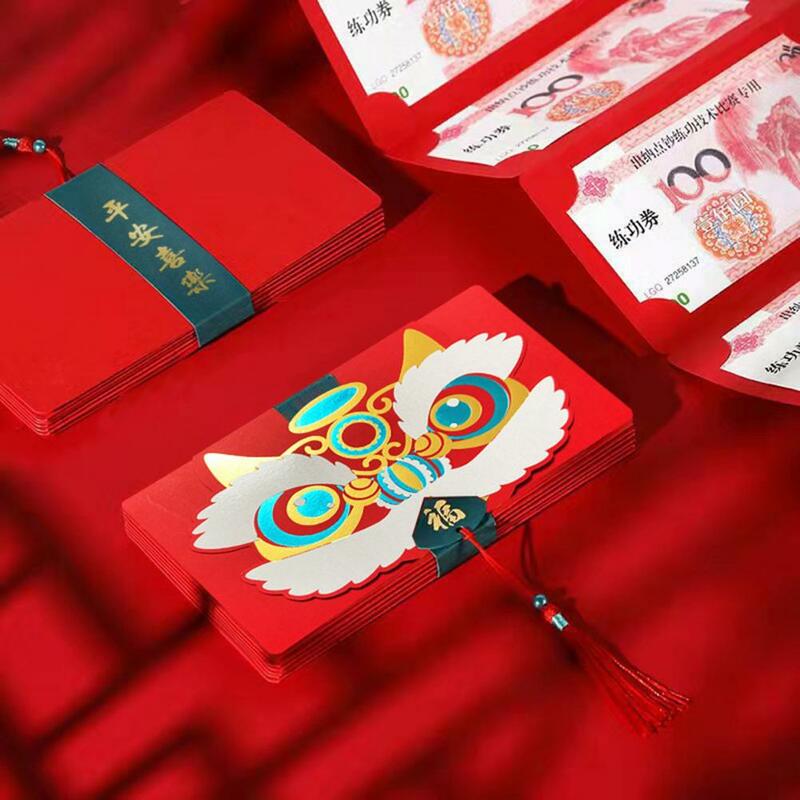 Envelope dragão e ano novo chinês, bolsa de dinheiro, pacote de desenhos animados da dança do leão, super longo, com para 2024