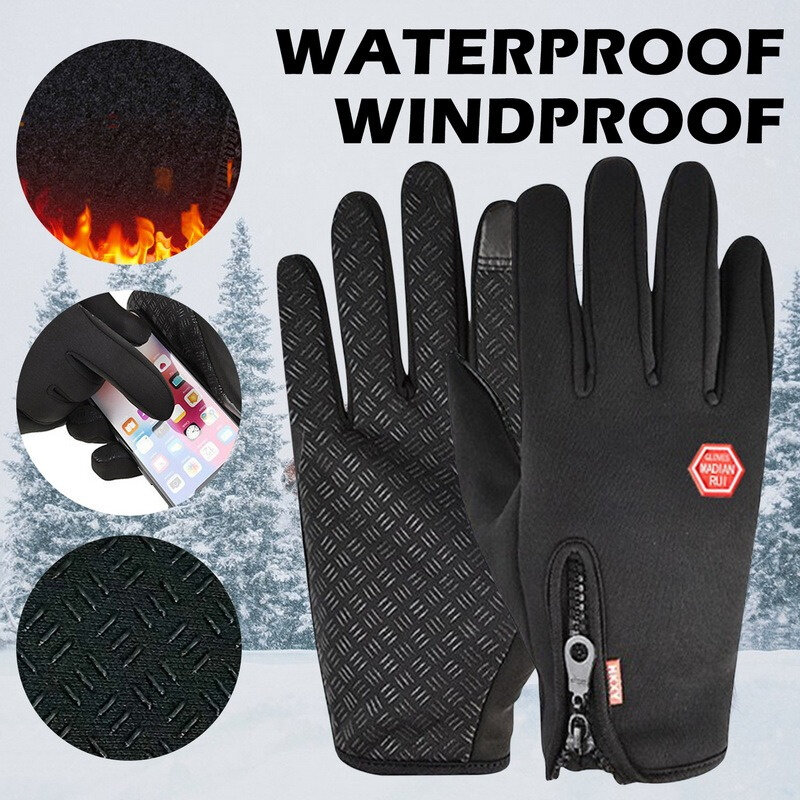 2023 зимние теплые мужские перчатки для сенсорного экрана, спортивные водонепроницаемые перчатки для рыбалки, катания на лыжах, армейских велосипедах, сноуборде, лыжах, женские перчатки с нескользящей молнией