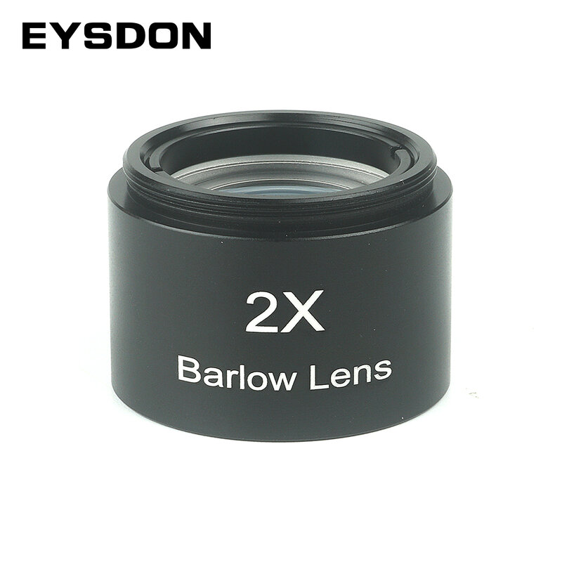 EYSDON 2X линза Барлоу 1,25 дюйма полностью металлическое покрытие оптическое стекло с передним фильтром M28 * 0,6 мм нитки для телескопа окуляра