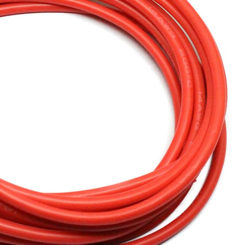 Fio de silicone macio resistente a altas temperaturas, 14AWG, vermelho e preto, 2 rolos