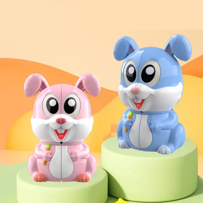 유신 토끼 큐브, 만화 동물 디자인, 2x2 매직 큐브, 교육용 귀여운 동물 모양