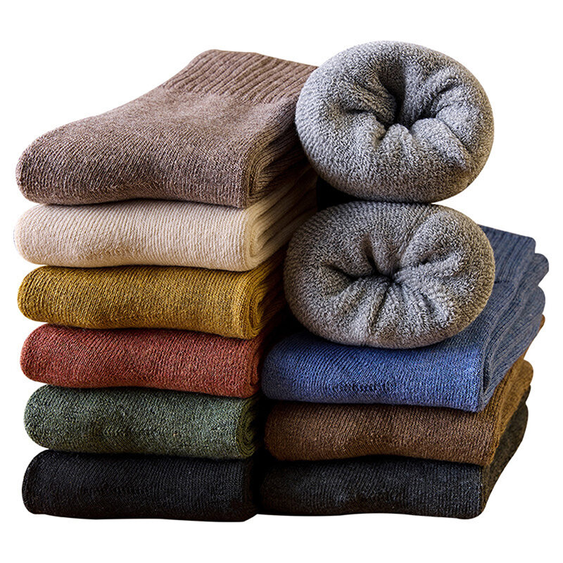 Chaussettes en laine mérinos pour hommes et femmes, chaussettes chaudes, protection contre le froid, éponge de neige, super haute qualité, 1 paire, hiver