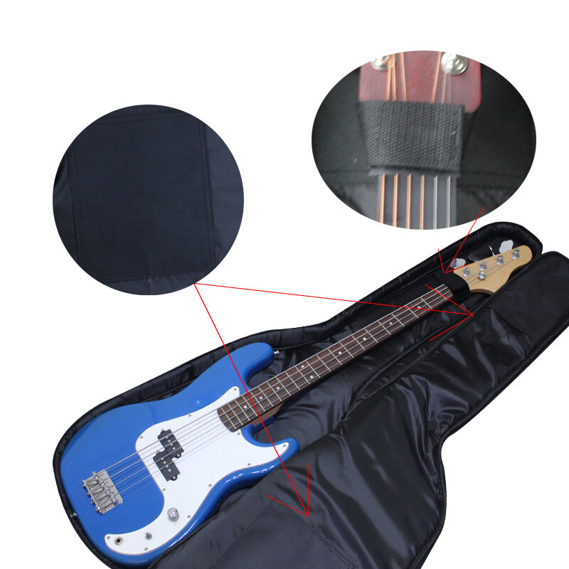 Elektryczna gitara basowa torba 900D wodoodporna tkanina Oxford 6/12 MM gąbka podwójne paski wyściełane elektryczna gitara basowa plecak miękkie etui
