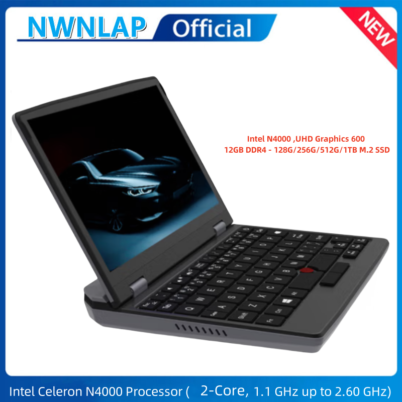Najnowszy kieszonkowy cienki Laptop Ultrabook N4000 CPU 12GB -128G/256G/512G/1TB SSD 7-calowy ekran dotykowy Mini komputer stancjonarny Netbook
