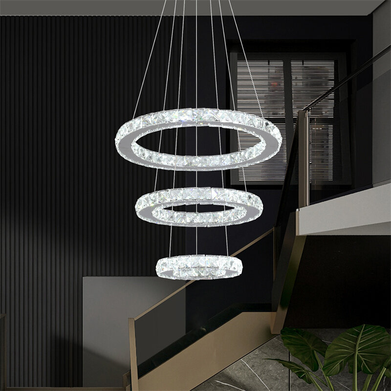 Moderno K9 Cristal LED Lustres, Luminárias Penduradas, Lâmpadas De Teto, Sala De Estar e Decoração Da Cozinha, Elegante Luzes Pingente