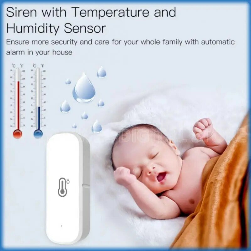 Tuya Zigbee/ WiFi Smart sensore di umidità della temperatura igrometro per interni APP telecomando funziona con Alexa Google Home Smart Home