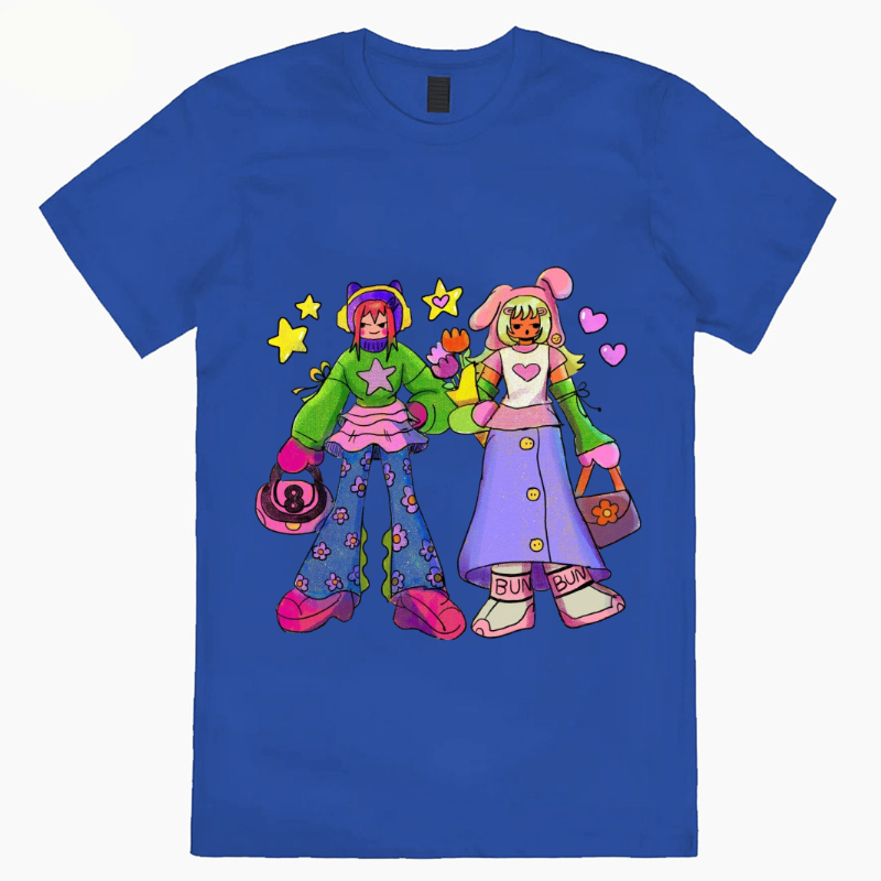 여성 그래피티 그래픽 프린트 티셔츠, Y2k 애니메이션 버서크 티셔츠, 럭셔리 스트리트웨어 상의, 코튼 O넥 기본 반팔 티