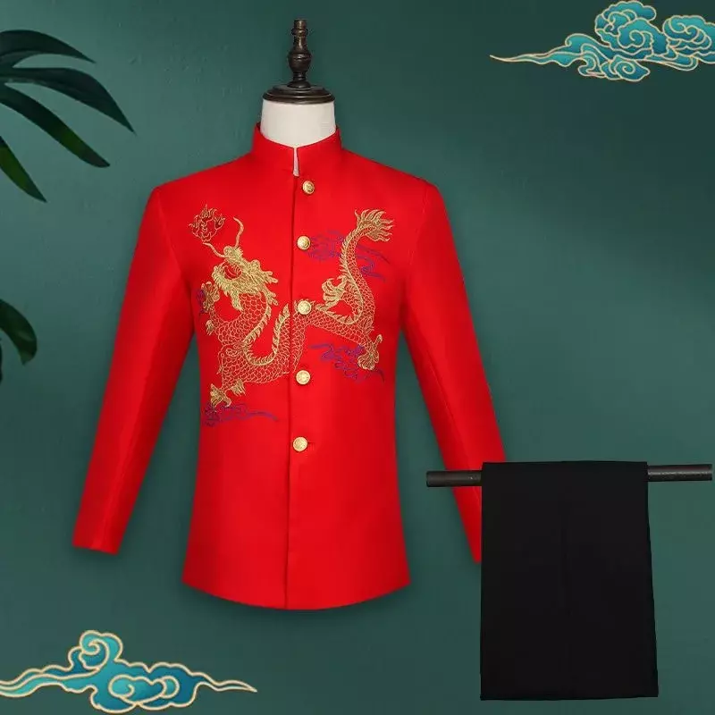 Китайский костюм T46Chinese, костюм для праздника Весны, свадьбы, банкета, сценического выступления, платье для ведущего