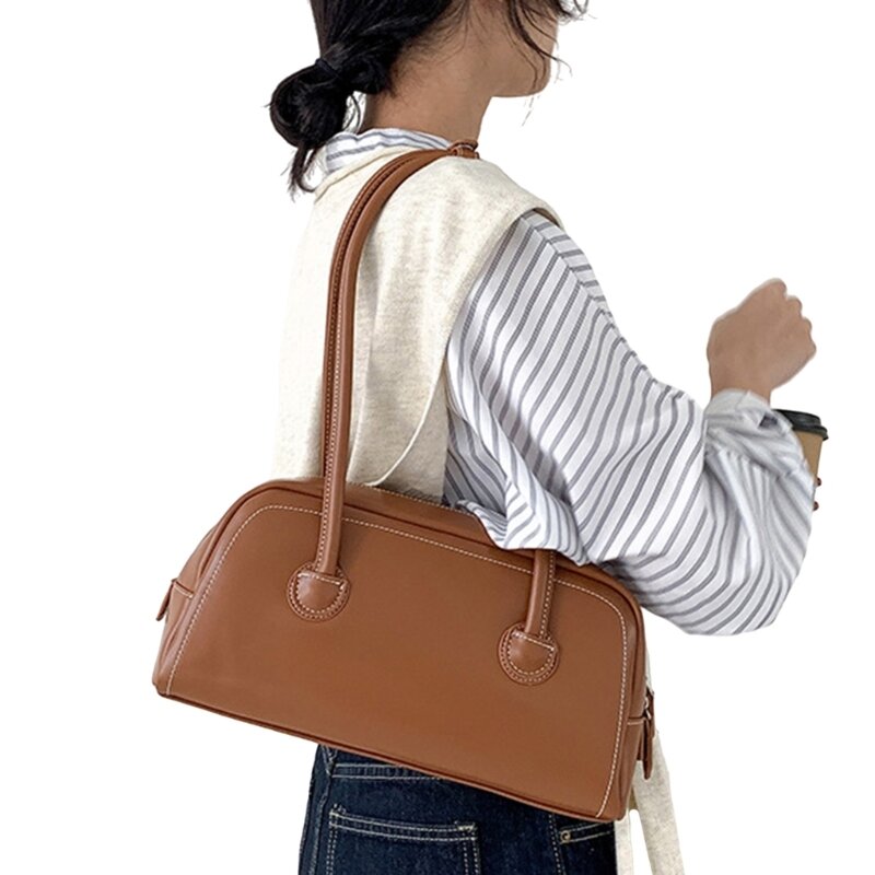 Bolsos hombro capacidad, bolso Color sólido para mujer y niña, bolso cuero PU a prueba salpicaduras