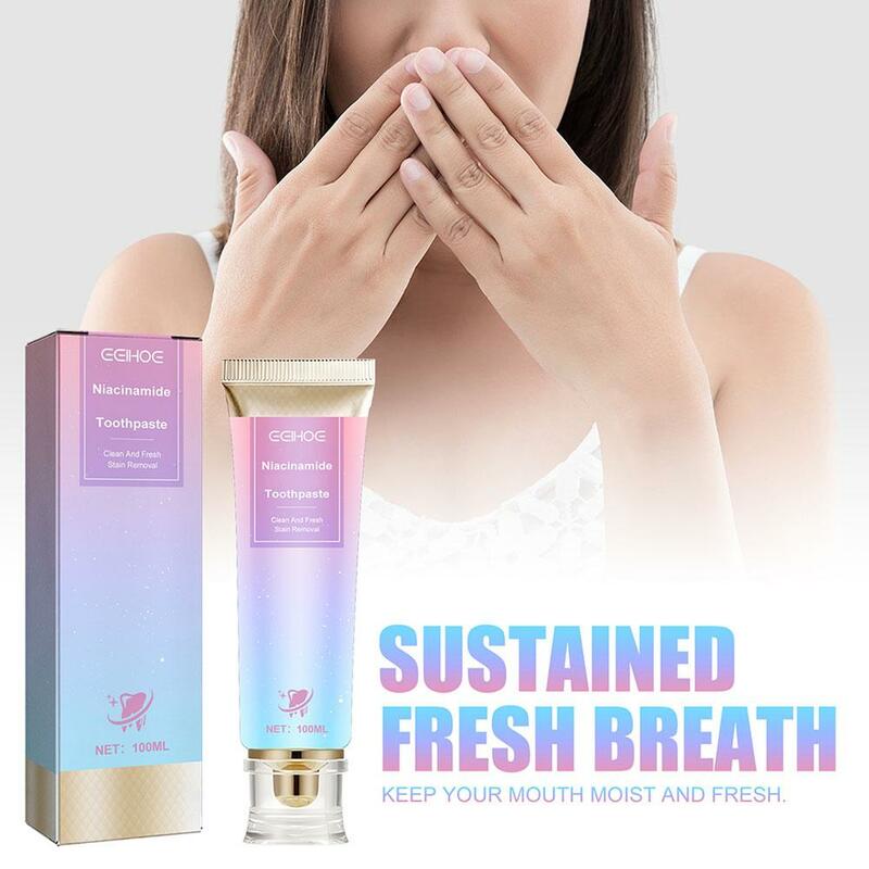 Dazzling White Toothpaste Fresh Breath Niacinamide Breath Tooth Rem Bad To 100ml Toothpaste Whitening To Stain Care Remove J9P0