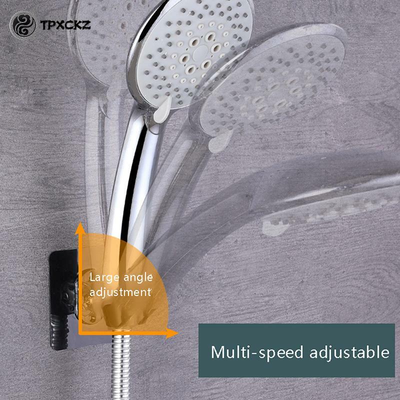 Soporte de cabezal de ducha autoadhesivo ajustable, montaje de pared con 2 ganchos, Universal, ABS, para SPA y baño, 1 ud.
