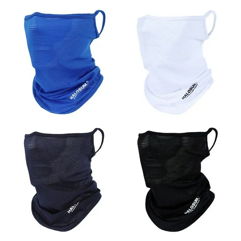 Windproof Dustproof Bike Mask Daily Solid Color Ice Silk Sun UV Protection Breathable Full Face Mask Outdoor Sport
